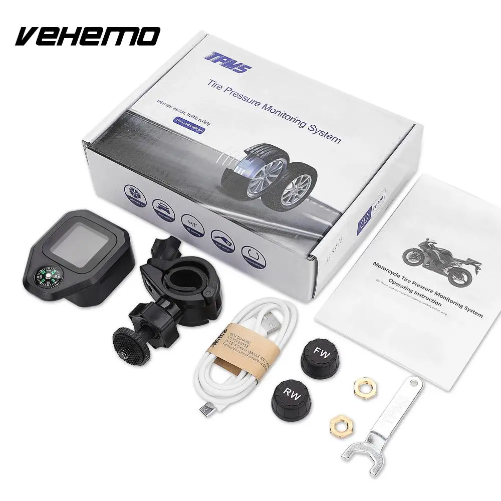 

TPMS Direction Compass Tire Pressure Alarm Motorbike Tire Pressure Monitoring System Tire Pressure Gauge Pression Pneu Sensor