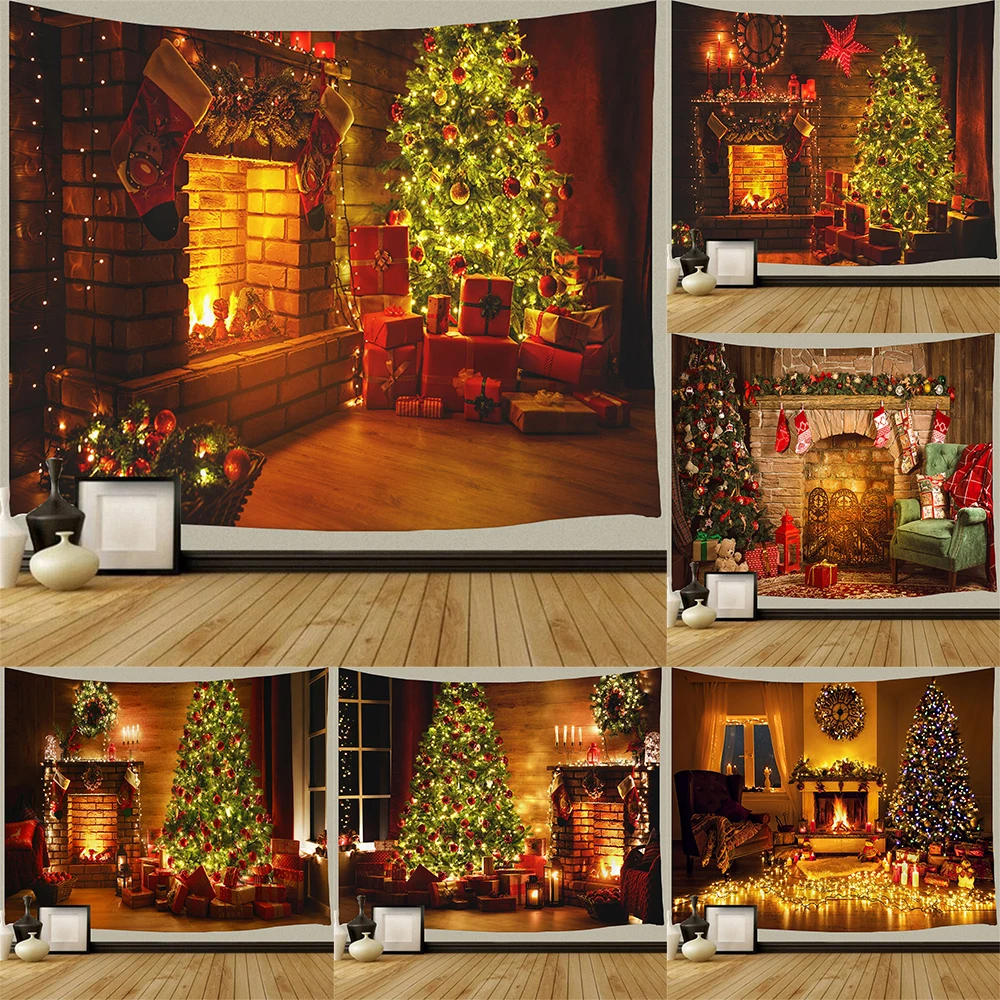 

Рождественский настенный гобелен, искусство настенной Подвески в виде Санта-Клауса для спальни, гостиной, общежития, праздвечерние