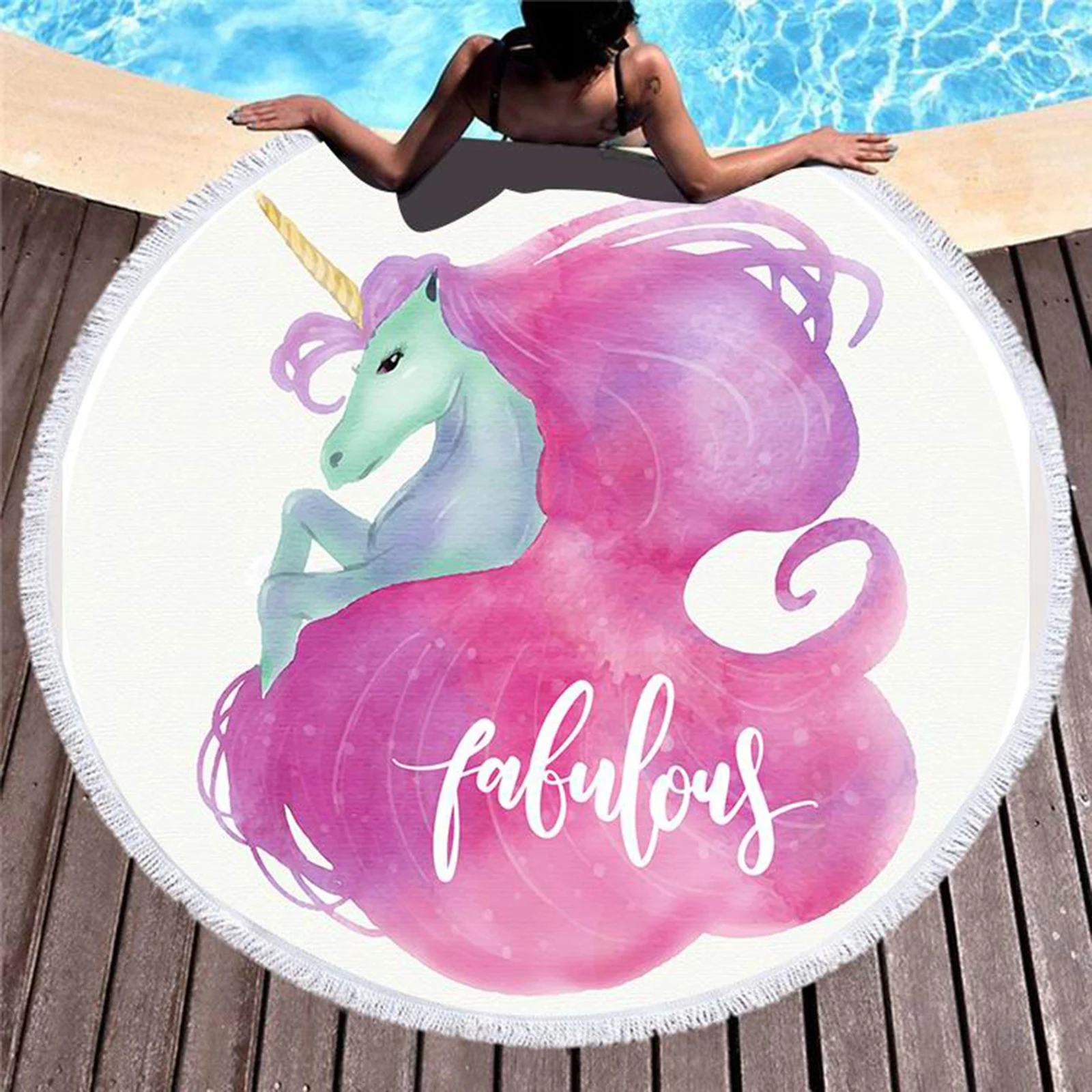 Новый Фламинго круглое пляжное Полотенца напечатанный Гавайи тропические