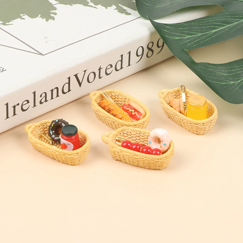 

1 Set Mininature Food Drink Model Kitchen Breakfast Dessert for Doll House Decor Accessories Kids Toys Gifts