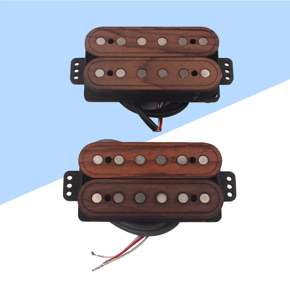 

2pcs Rosewood Electric Guitar Humbucker Double Coil Pickups for Guitar Parts GMC51 (Coffee)