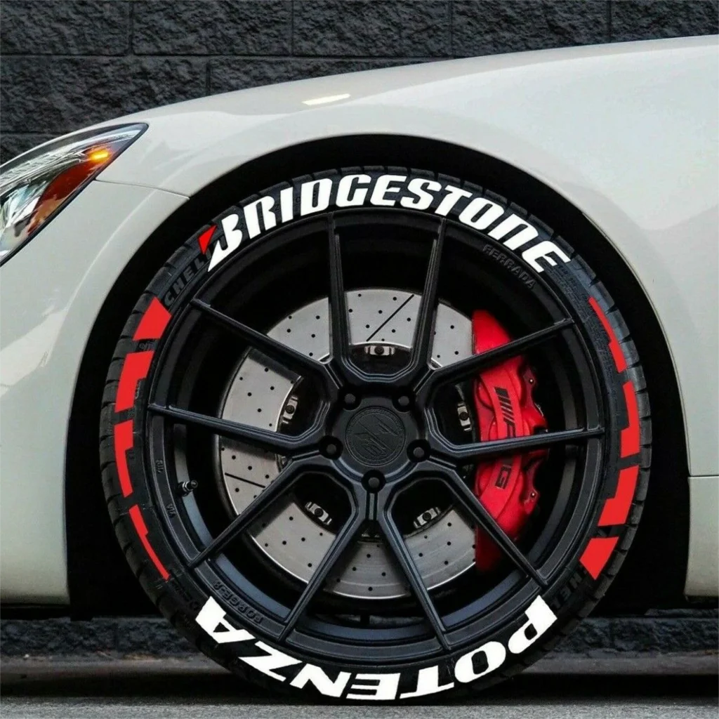 

rubber tire letter stickers 3d waterproof car stickers auto and motorcycle wheel custom stickers decal DIY Car Style