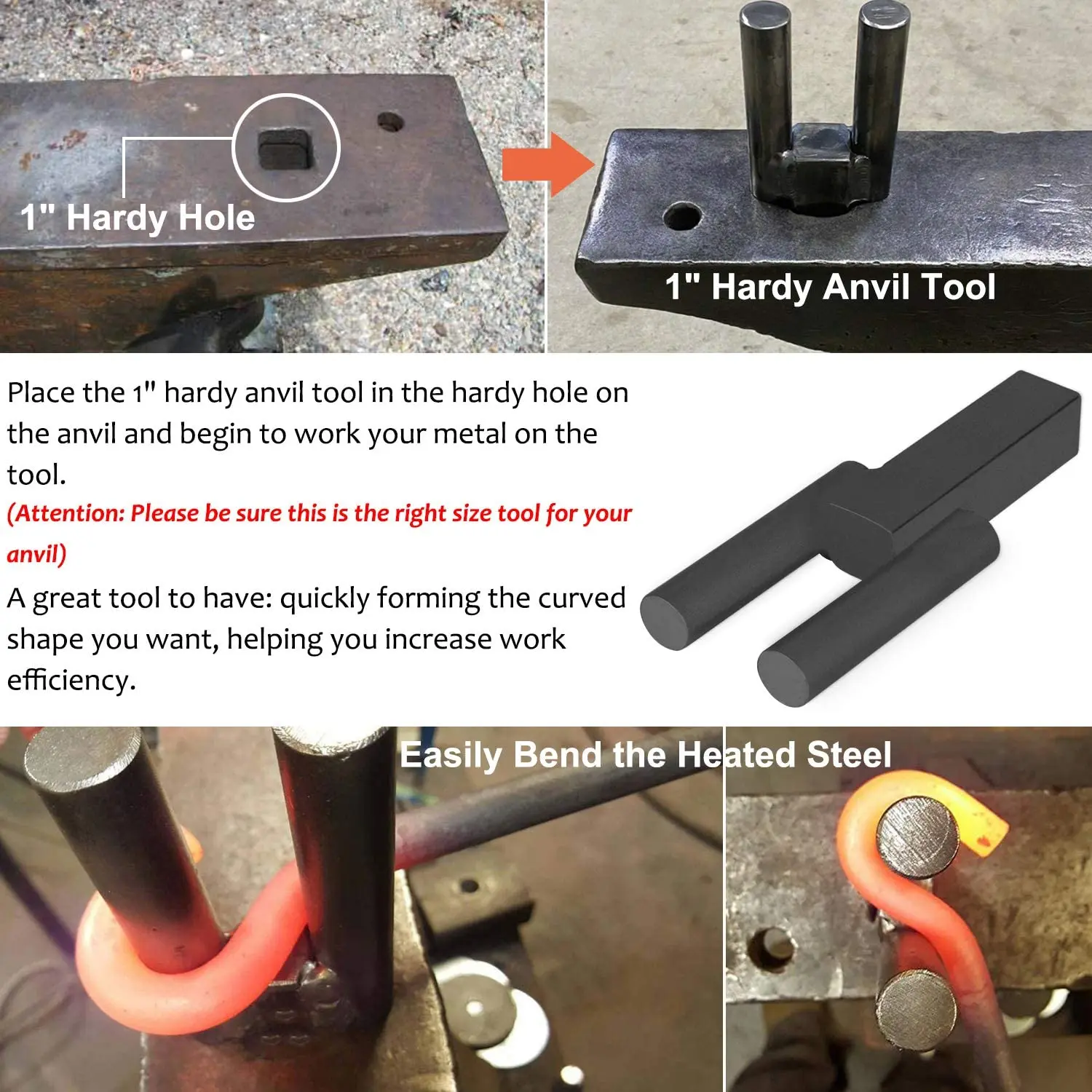 Blacksmith Hardy Anvil Tool 1&quot hardy Turning Bending Forge Scrolling Twisting | Special Disassembly