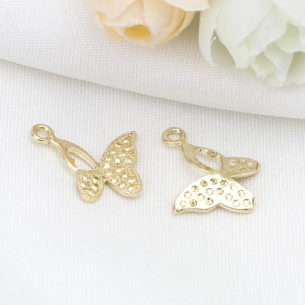 

8Seasons Fashion Gold Color Metal Insect Charms Butterfly Animal DIY Pendants Making Earrings Party Necklace Jewelry Gifts,10PCs