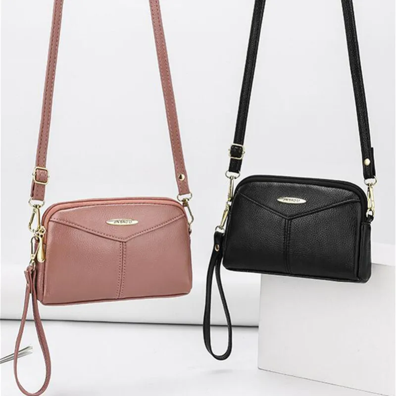 Маленькие дамские сумочки через плечо из искусственной кожи однотонные