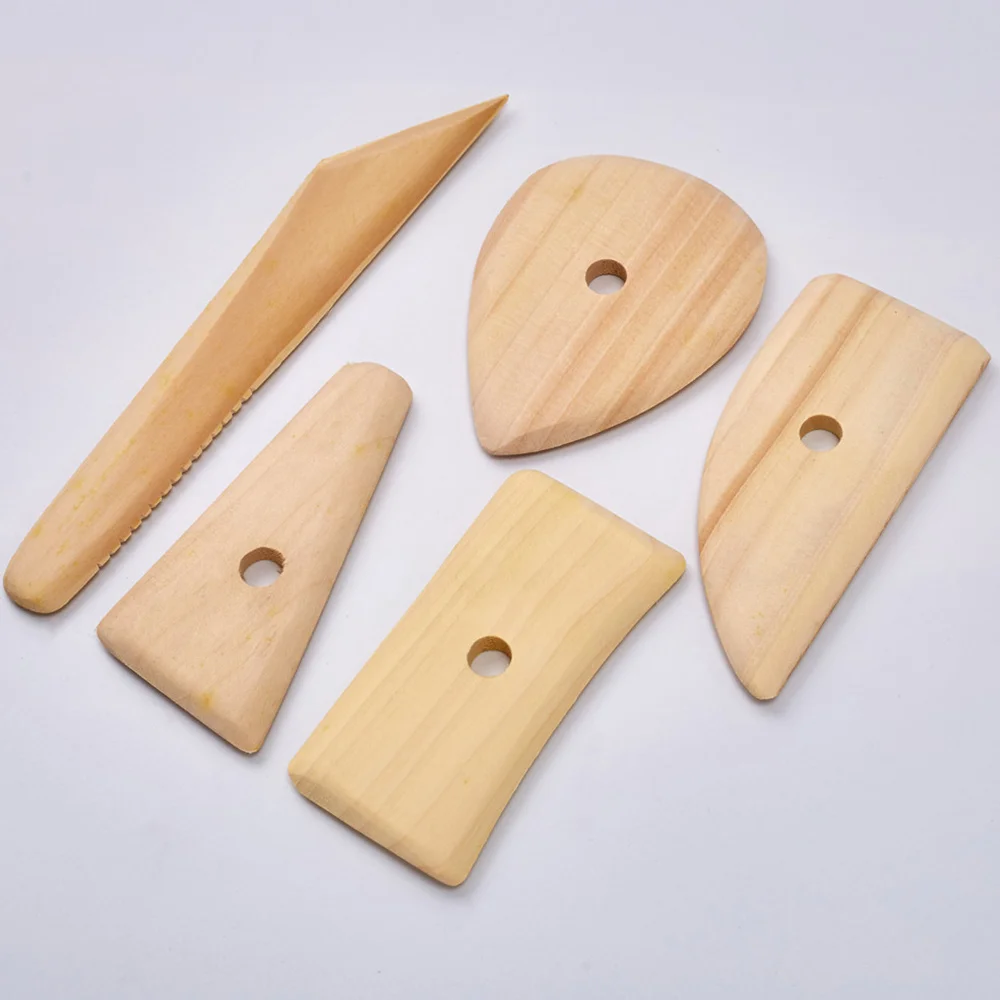 5 штук высокое QualityWooden резьба по гончарной глине набор инструментов для глины