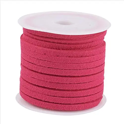 Cerise 5 м/рулон 3x1,5 мм плоский шнурок из искусственной замши, ожерелье, веревочка, рукоделие, бархатное кружево, сделай сам, нить, цепочка, ожерелье, ювелирное изделие, F55 - Цвет: Cerise
