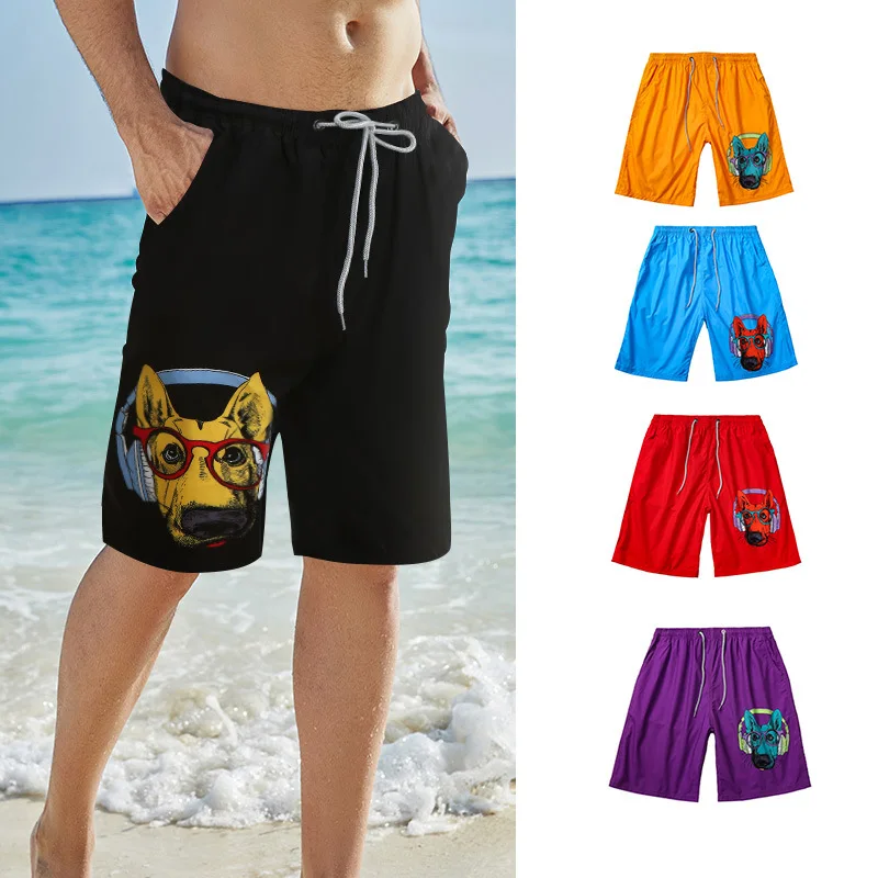 

The new Disney cartoon wears straight solid color shorts and men's five-point breathable home and outdoor loose beach pants
