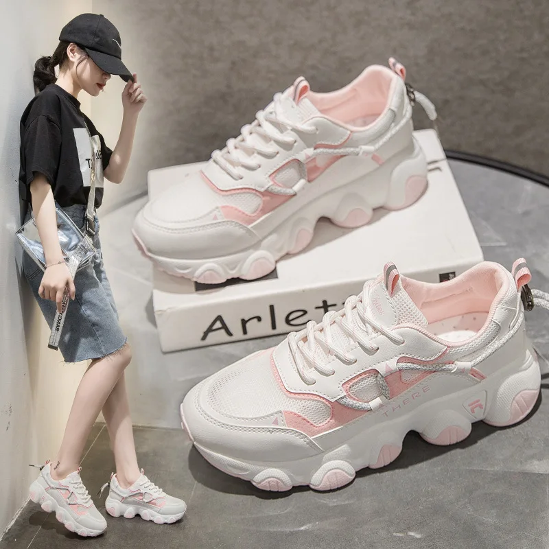 

Женские кроссовки на толстой подошве, повседневные кроссовки для бега в студенческом стиле, Z611, весна-лето 2020