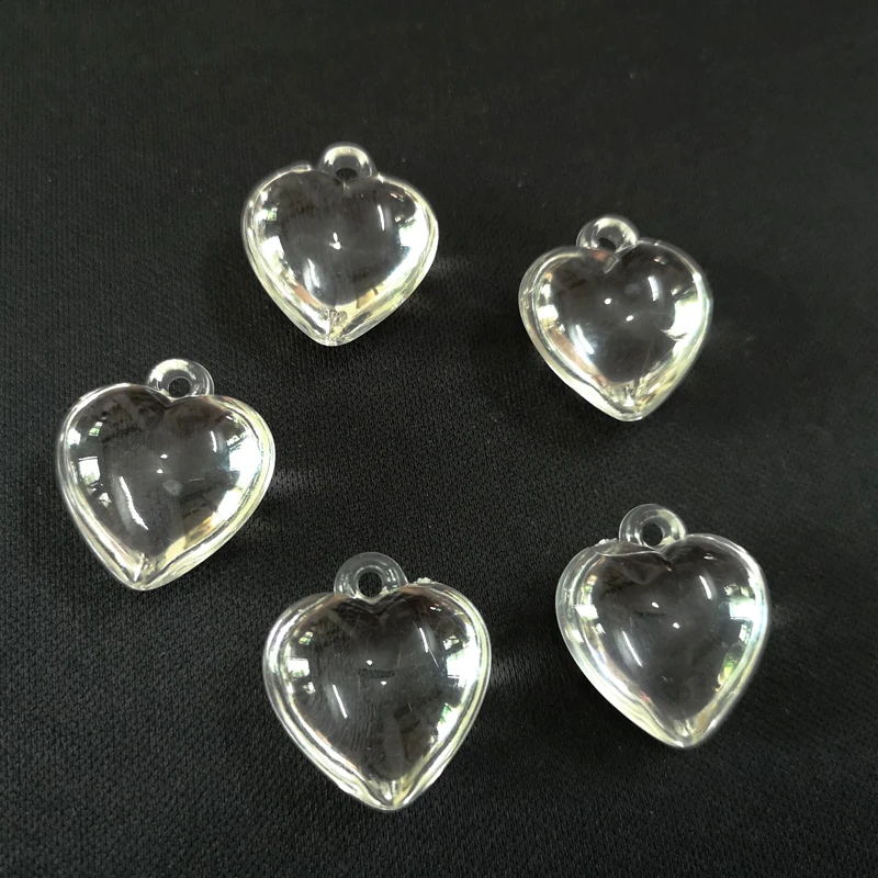 

26mm*23mm*14mm 130pcs/bag Clear Acrylic Heart Beads/Jewelry Earring Accessories/Finding Beads