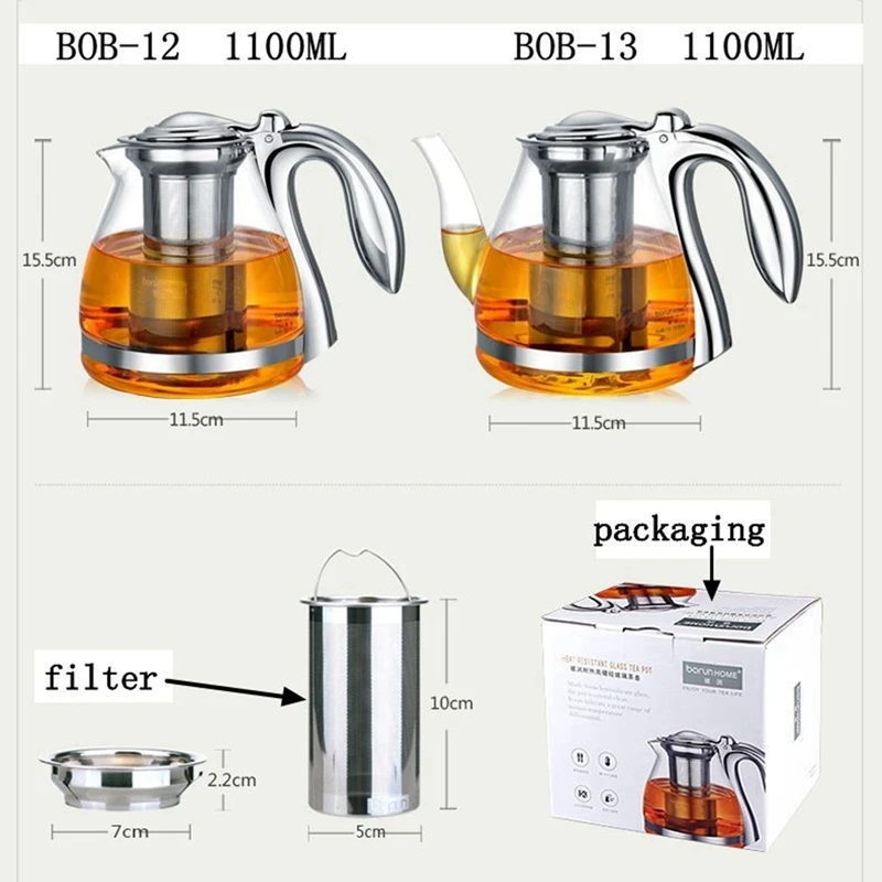

large capacity tea pot elegant cup glass tea set glass teapot