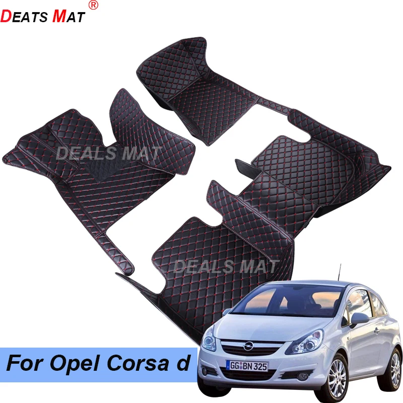 

100% Fit Auto Car Mats With Pockets Floor Carpet Rugs For opel Corsa d 2006 2007 2008 2009 2010 accessories