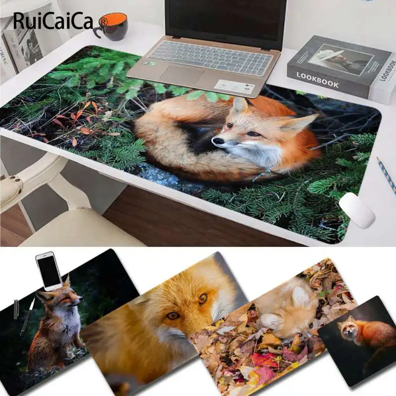 

RuiCaiCa Hot Sales Fox In Autumn leaves forest Rubber Mouse Durable Desktop Mousepad Free Shipping Large Mouse Pad Keyboards Mat