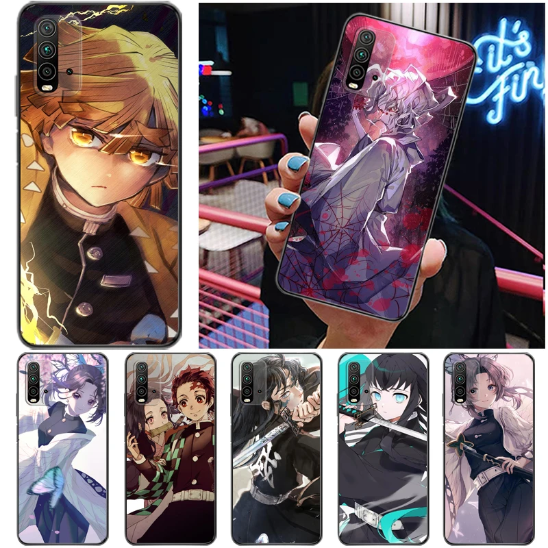 

Demon Slayer Kamado Tanjirou Agatsuma Zenitsu Kimetsu No Yaiba Kamado Nezuko Phone Case For Xiaomi Redmi 9 9T 9A 9C Pro Funda