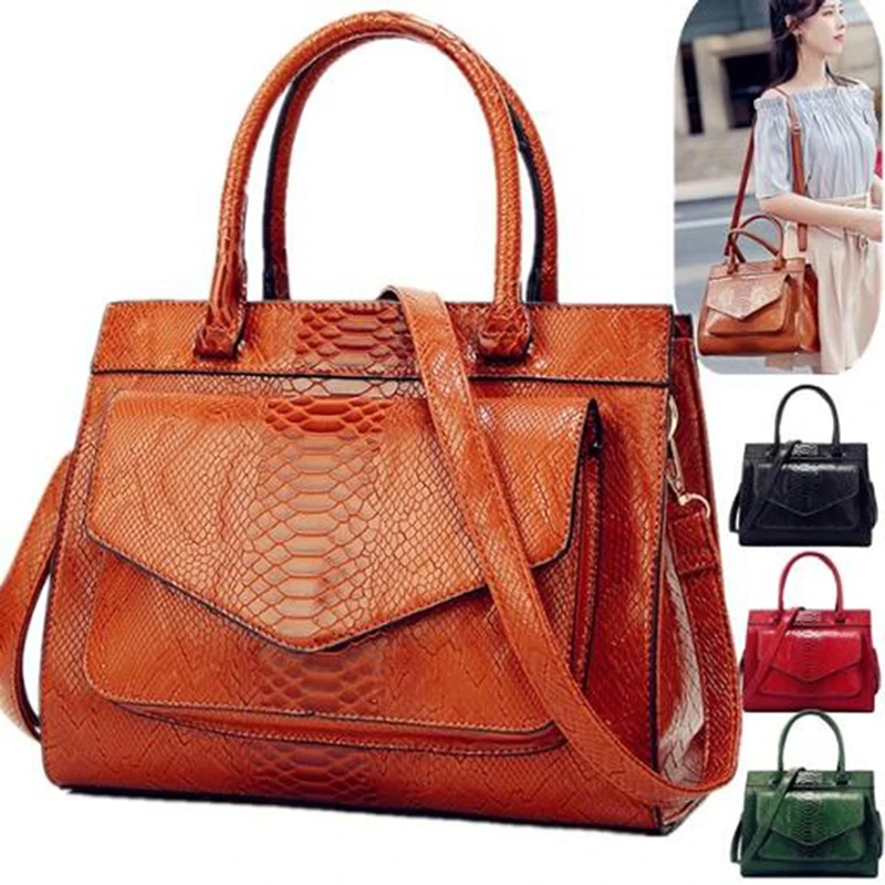 

Модные дамские сумочки со змеиным узором 2021, Роскошная сумочка, женские сумки, дизайнерская женская сумка-мессенджер на плечо большой вмест...