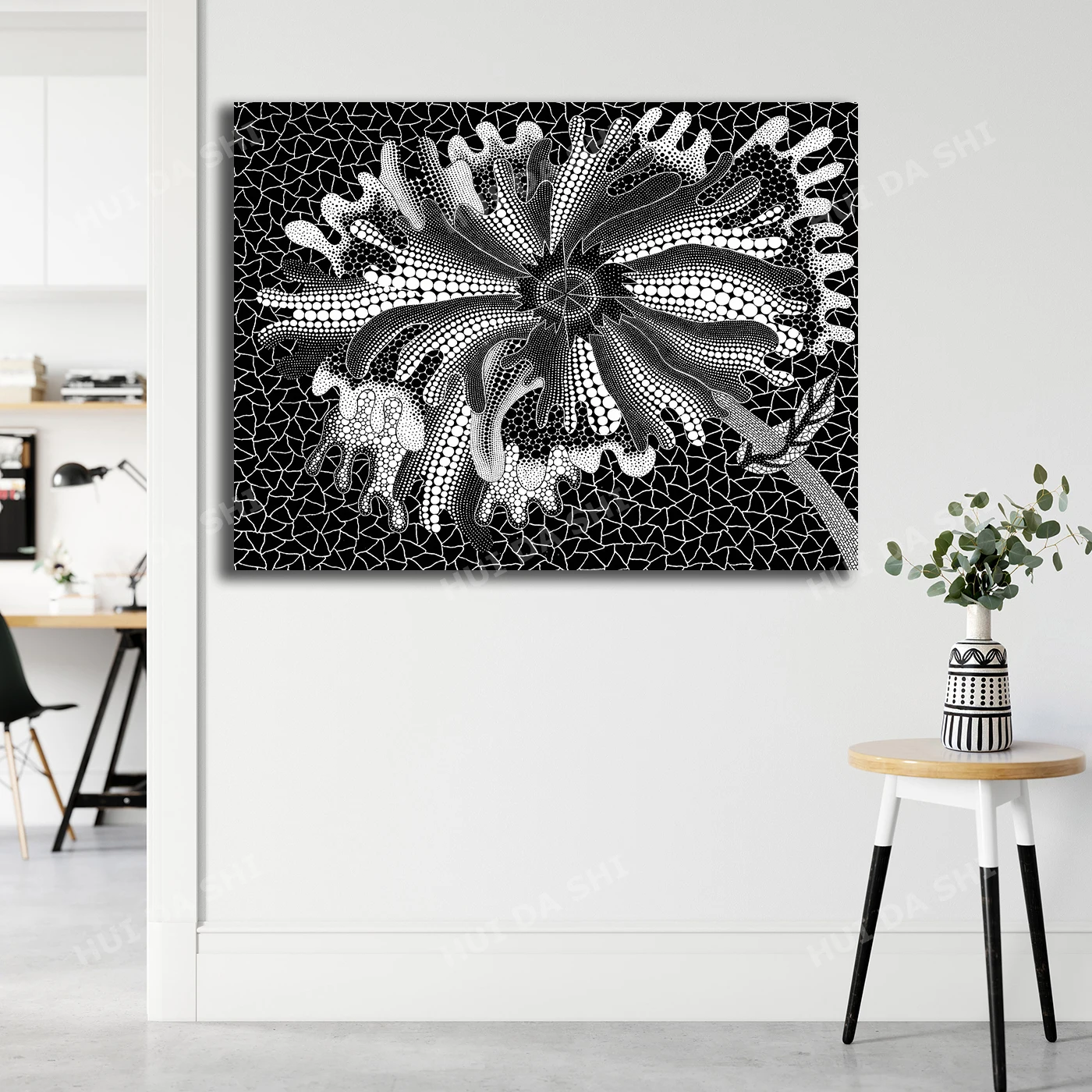 

Black Flower - Yayoi Kusama Art Print, Abstract Art Print, Abstract art Poster, Contemporary Art, Yayoi Kusama Art Poster