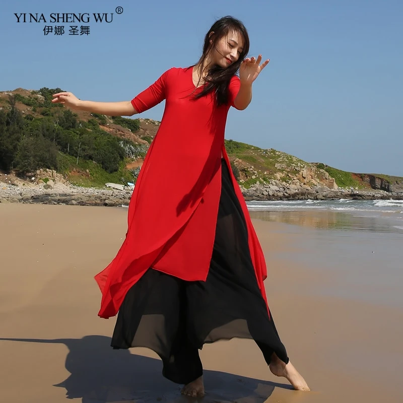 Новейшая одежда для занятий танцами живота танцевальный топ + штаны костюм танца