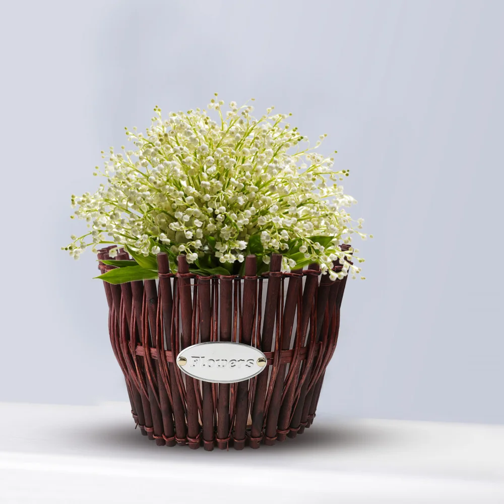 

1PC Delicate Woven Flower Pot Chic Flower Arranging Basket Succulent Flowerpot