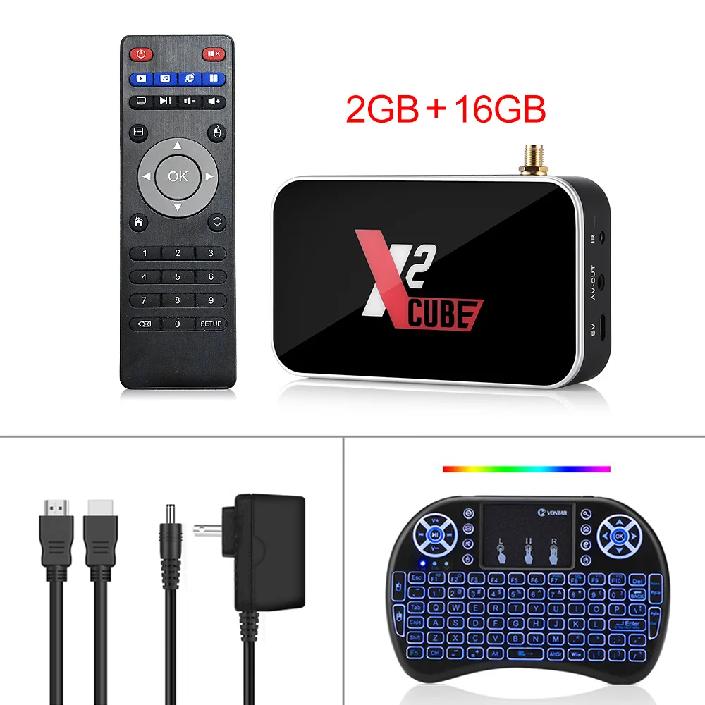 2GB 16GB I8 7 color X2 Pro Smart tv Box 4 Гб ram DDR4 32 ГБ Android 9,0 tv Box S905X2 X2 cube 2 Гб 16 Гб медиаплеер 2,4G/5G WiFi 1000M 4K PK Ugoos x2 - Цвет: 2GB 16GB I8 7 color