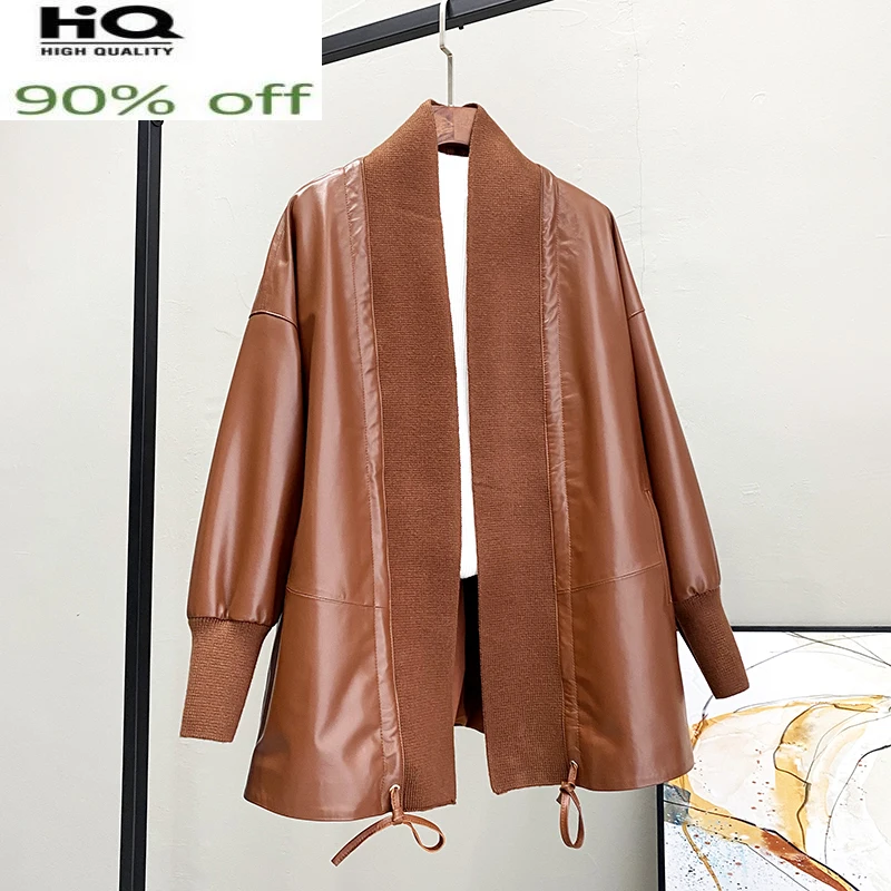 High Quality Genuine Leather Jacket Women Spring 2022 100% Sheepskin Coat Female Casual Jackets Chaqueta Cuero Mujer Pph4888