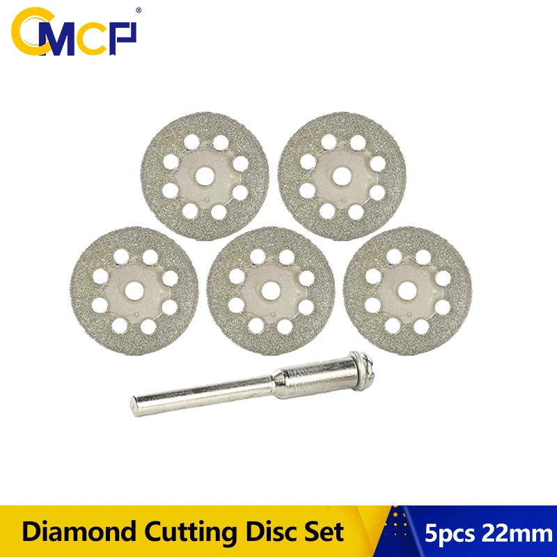 5 шт. 22 мм алмазные режущие диски 8 отверстий для вращающегося инструмента мини
