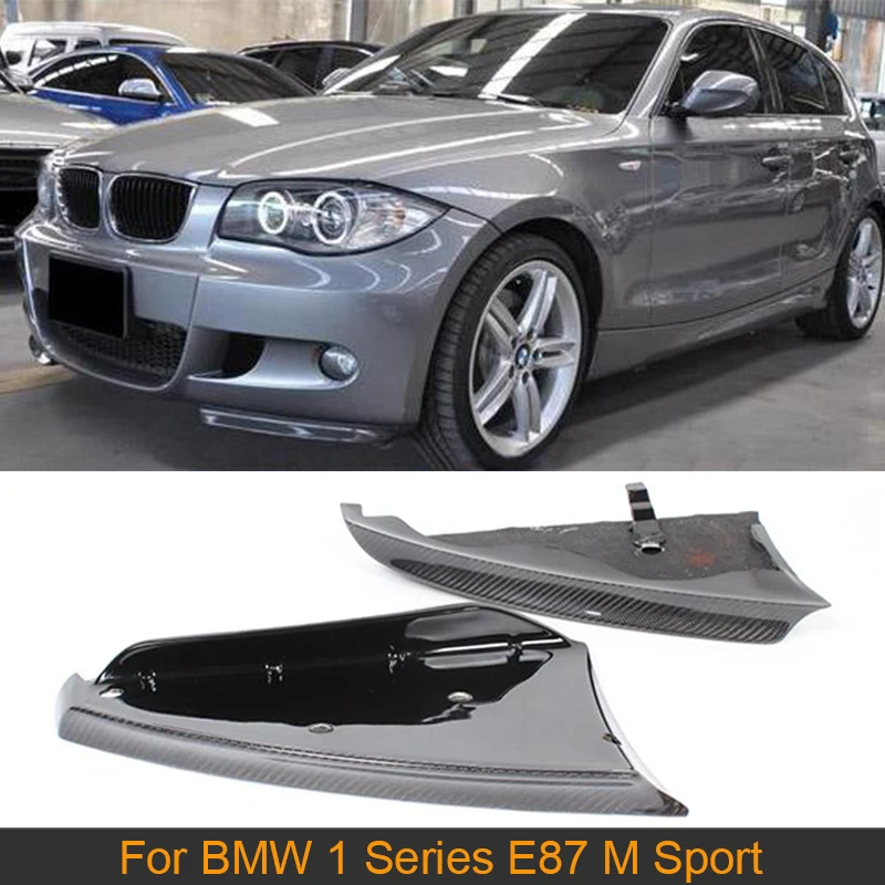 Передние боковые разветвители из углеродного волокна фартуки флаги для BMW 1 серии