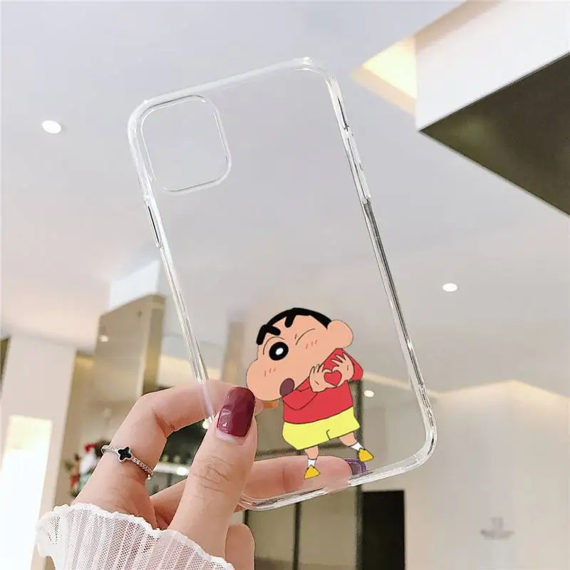 

Japan cartoon boy Crayon Shin-Chan friend Phone Case Transparent for iPhone 11 12 mini pro XS MAX 8 7 6 6S Plus X 5S SE 2020 XR