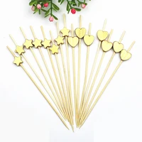 12cm 100pc golden peach heart fruit fork sticks buffet cupcake toppers cocktail fork wedding festival decorations birthday party