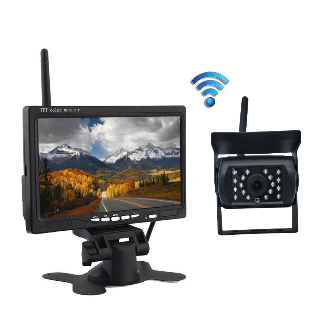 Car Rear View Camera Reversing Parking System Kit 7&quot inch LED CCD Wireless LCD Monitor Waterproof Night Vision Backup | Автомобили и