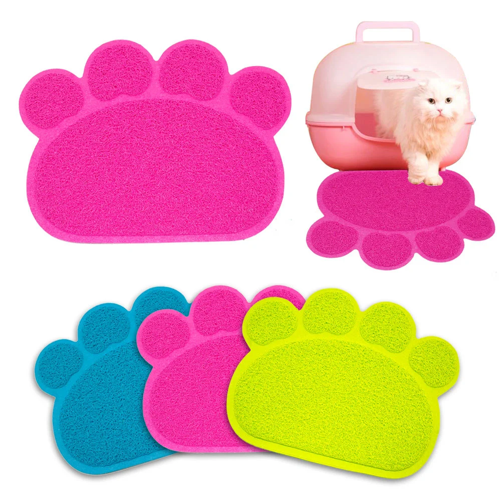 ПВХ собака кошка щенок котенок миска для еды водный коврик в форме лапы Кормление