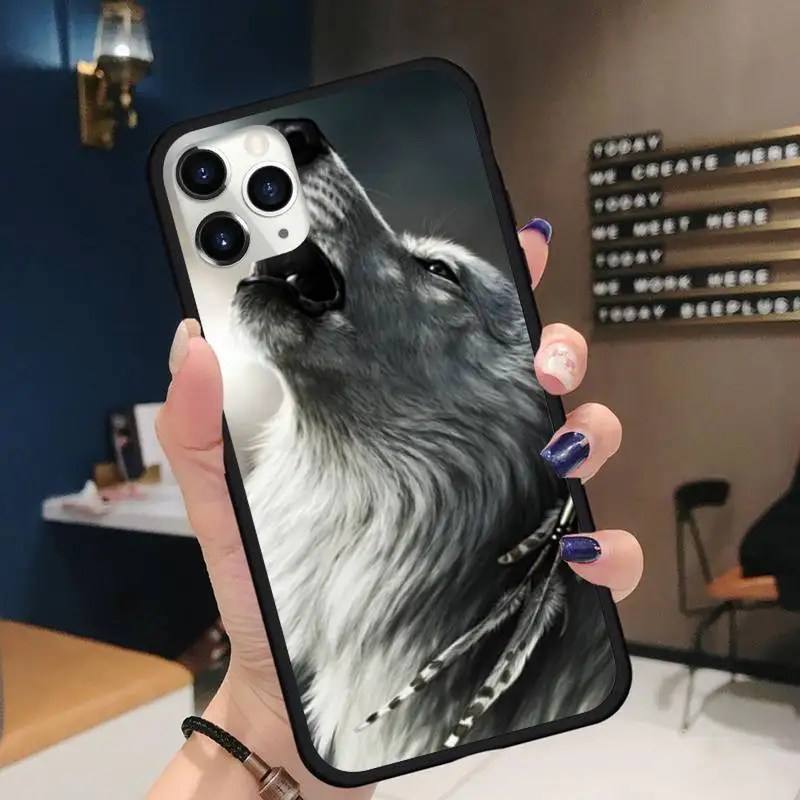 

angry Animal wolf Face Phone Case for iPhone 11 12 pro XS MAX 8 7 6 6S Plus X 5S SE 2020 XR mini Funda