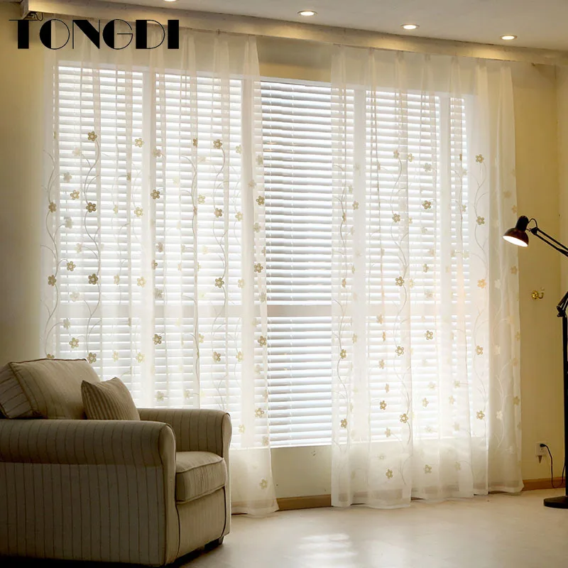 TONGDI/Элегантные Штора для детской комнаты из тюля с цветочным принтом в