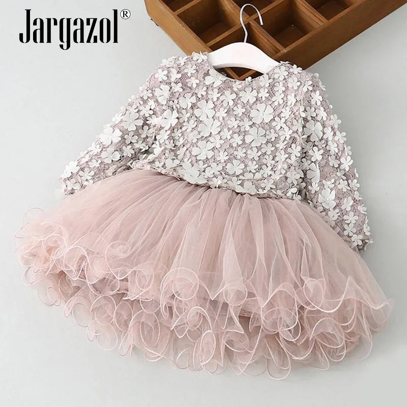 

Girls Autumn Long Sleeve Kids Dresses for Girls Casual Wear Flower Print Princess Dress Party Children Clothing Birthday Costume