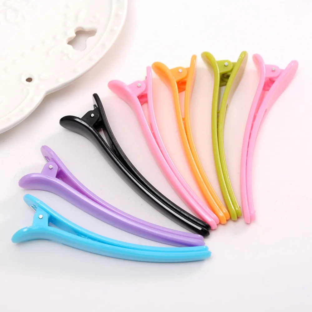 

12PCS 8CM Size Candy-colored Duckbill Clip Color Translucent Hair Clip