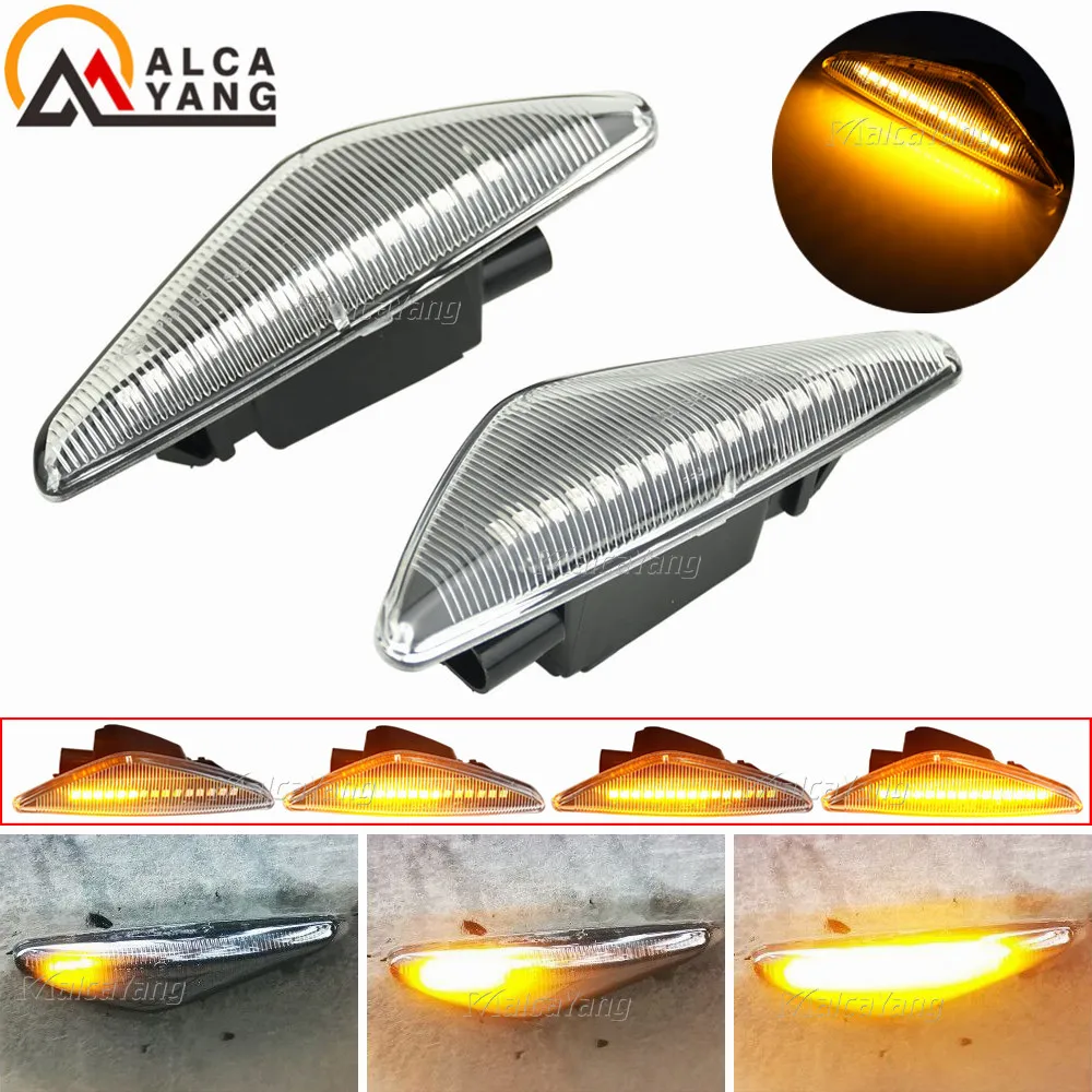 

2pcs Led Dynamic Turn Signal Side Marker Light Sequential Blinker Light For BMW X5 E70 X6 E71 E72 X3 F25 Amber Indicator Lamp