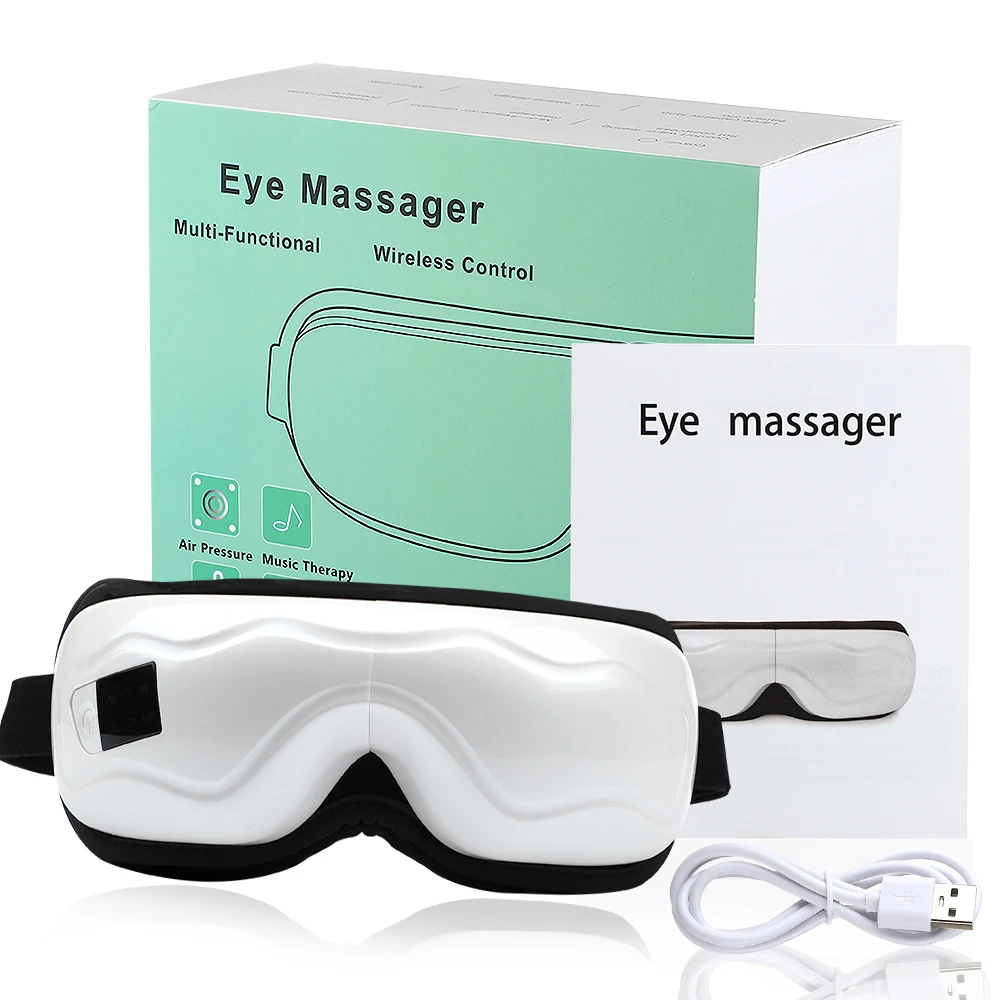 

Smart USB Rechargeable Electric Eye Massager Air Pressure Hot Compress Massage Bluetooth Music Relieve Fatigue Eyes Care Device