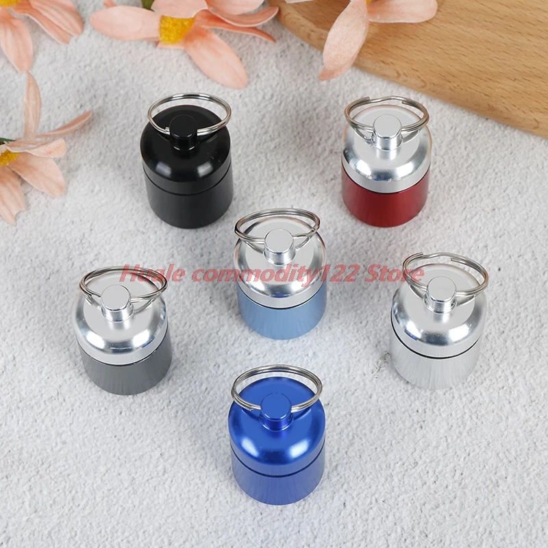 

Hot Waterproof Aluminum Alloy Pill Box Cache Drug Holder Case Bottle Container Keychain Box Health Care Random Color