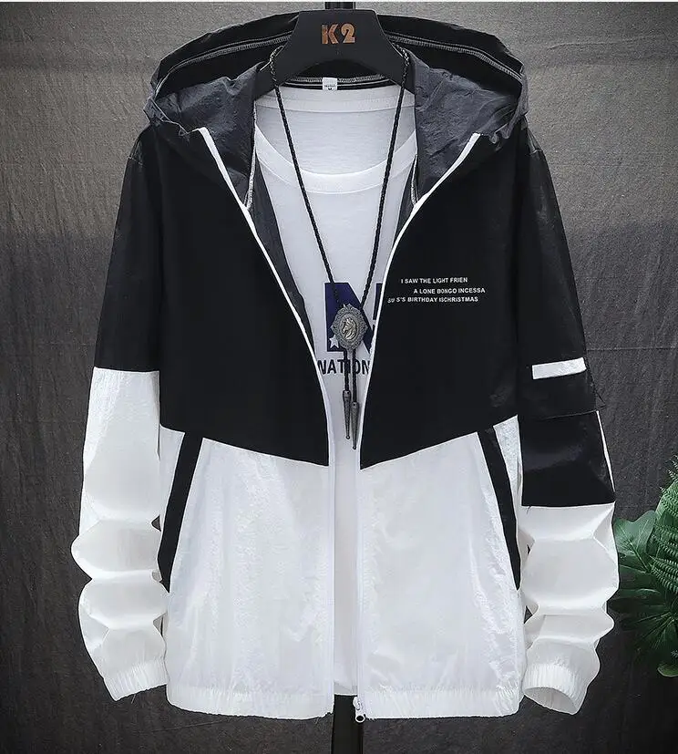 

2021 New Summer Fashion Outerwear Windbreaker Thin Jackets Hooded Casual Sporting Coat