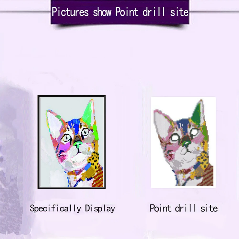 5D DIY Diamond Painting Cat Cross Stitch Home Decoration Embroidery | Дом и сад