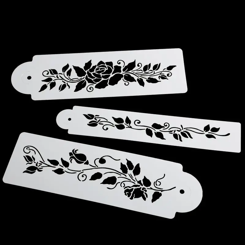 3 шт./компл. дерево лоза цветок листья помадка форма для торта трафарет бордюра