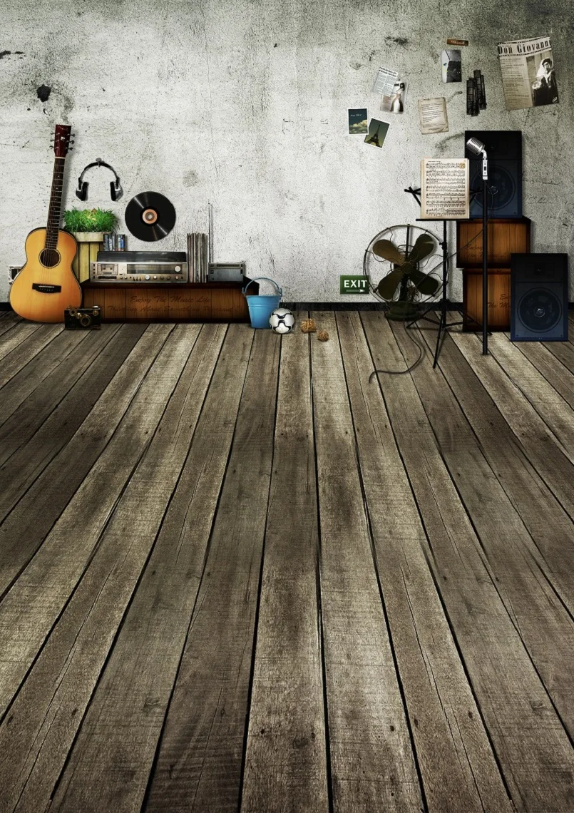 Реквизит для фотосъемки фон ретро интерьер наружная стена кирпичный деревянный