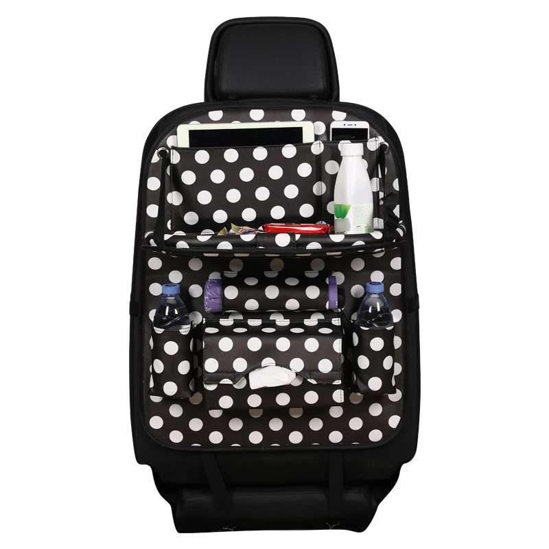 

Car Storage Organizer Foldable Table Tray Travel Creative Auto Accessories SetCar Seat Protector Back Organizer Leather Pad Bag