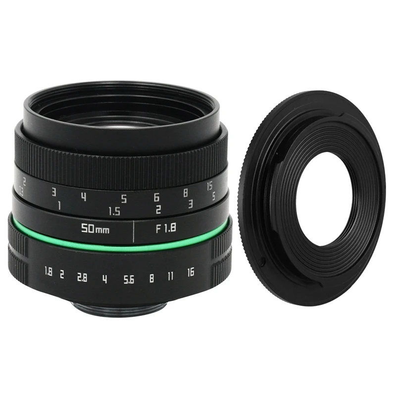 

Объектив камеры 50 мм F1.8 APS-C CC TV Movie Lens + фотоадаптер кольцо для Canon Mini SLR Camera