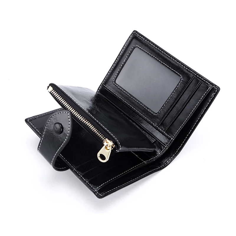 New Arrivals Genuine Leather Short Style Woman Zipper Purse For Ladies Large Capacity Women Wallet  Hot Brand Female Wallets