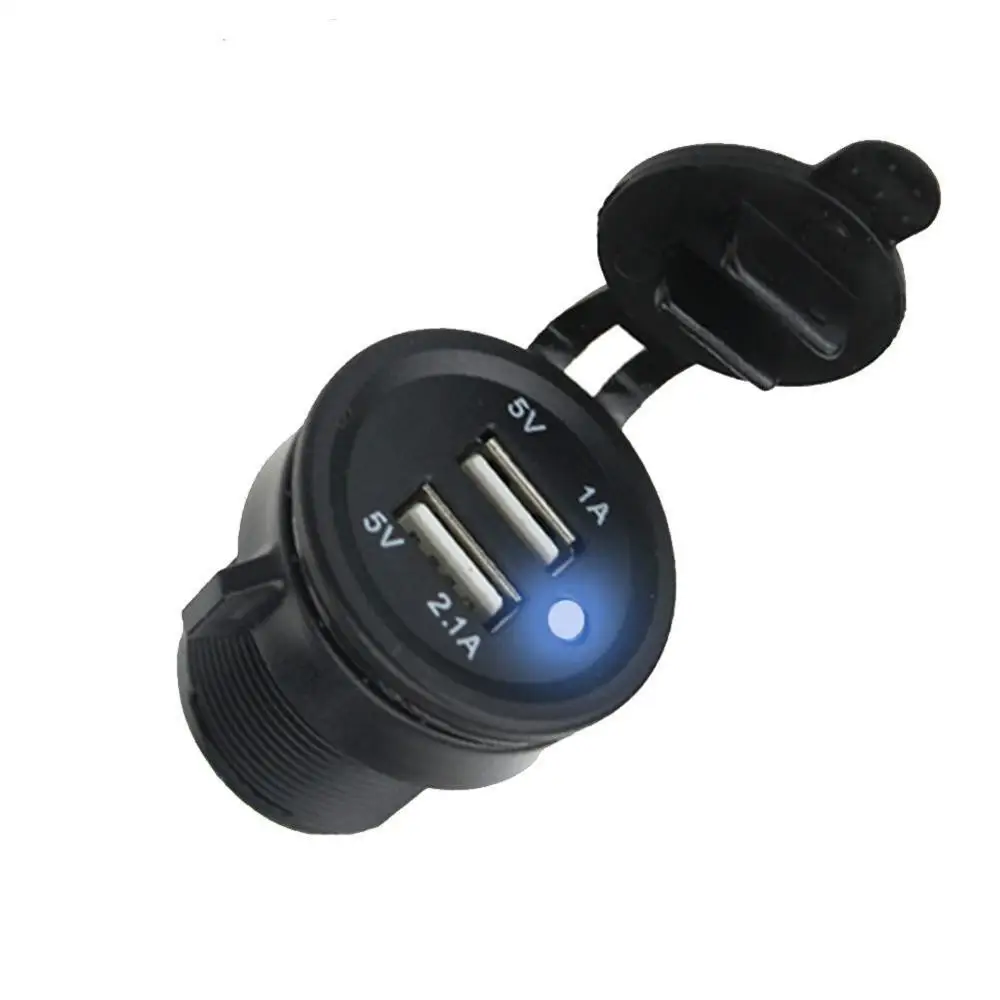 Plug Adapter 2-портный Dual USB Порты и разъёмы Зарядное устройство гнездо для автомобильного прикуривателя с разъемом 12V 24V Выход для Авто Грузовик Мотоцикл лодка Универсальный - Название цвета: Plug Adapter