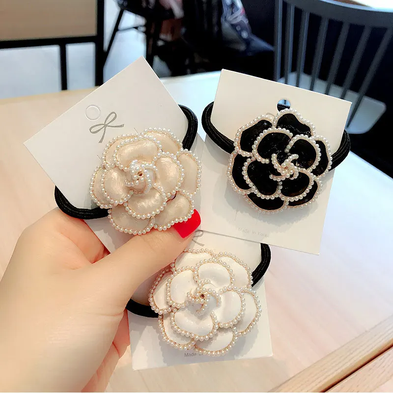 Женские резинки для волос с кристаллами камелии Элегантные Дизайнерские от