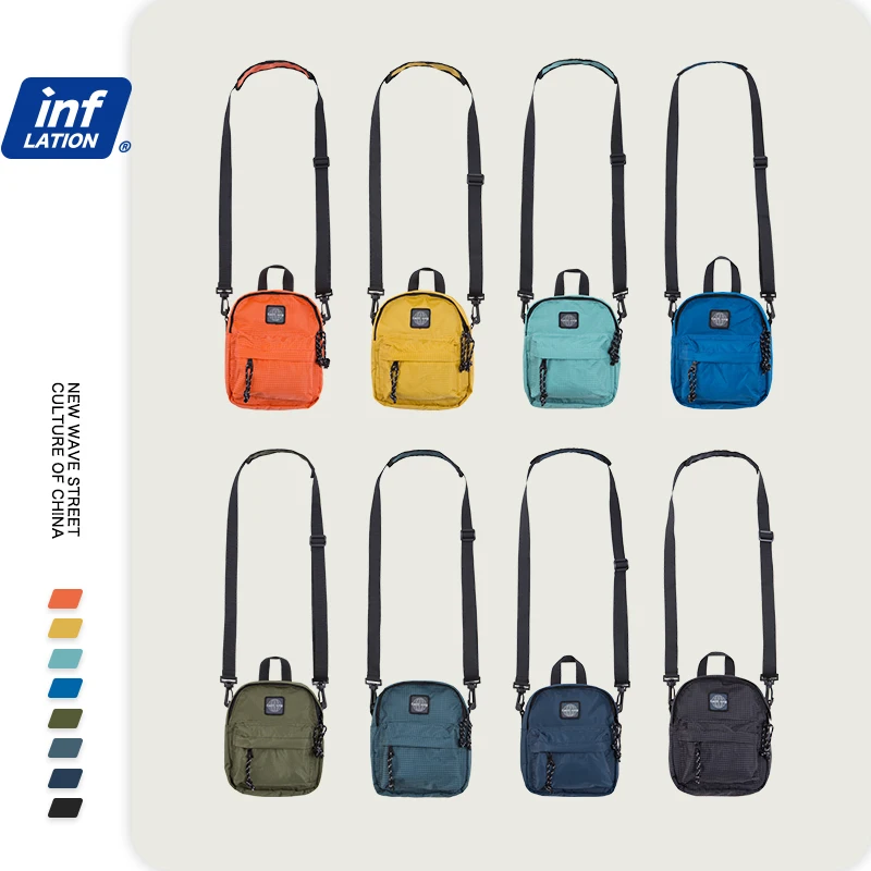 

INFLATION BRAND Unisex Candy Color Travel Shoulder Bags Retro Streetwear Fanny Pack Men Plaid Print Belt Bum Bag Messenger Bag