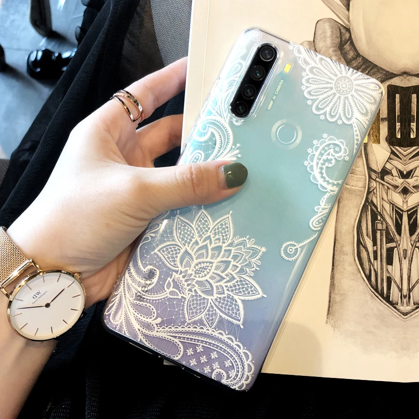 Кружевной чехол для телефона xiomi Xiaomi F2 Pro Redmi Note 8 7 9 T S Max чехлы прозрачный