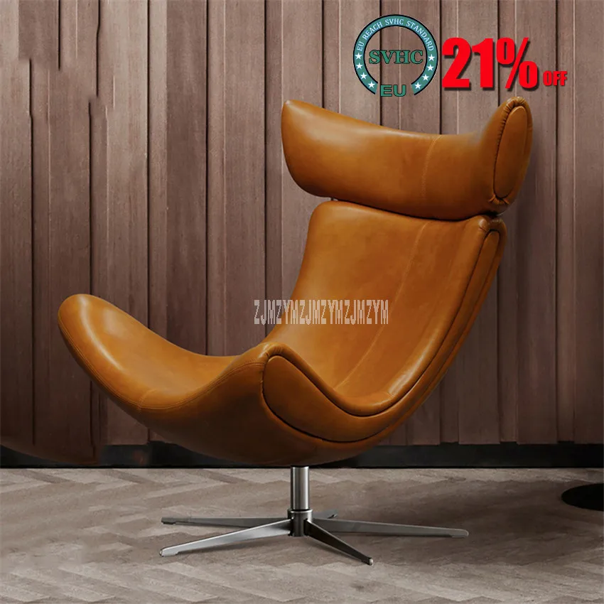 

Модное кресло для отдыха в скандинавском стиле, для балкона, для взрослых, мягкое кожаное кресло для отдыха, креативный современный простой ...