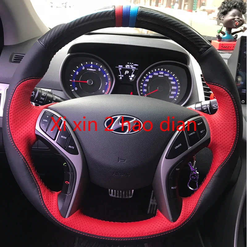 

For Hyundai MISTRA ELANTRA CELESTA Verna LAFESTA TUCSON ix25 Custom leather hand-sewn car steering wheel cover